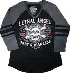 Lethal Threat Women's Fast & Fearless Raglan Sleeve Shirt LA70203M. Fixed Price $29.95.