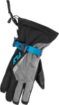 Fly Racing Title Gauntlet Gloves Light Grey/black/blue Xl. Fixed Price $74.95.