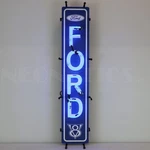 Ford Vertical Neon Sign 34" Mustang Racing Gt 5.0 V8 Garage Lamp Light. Fixed Price $280.00.