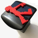 Walker 3D Black With Red - 2 Inch Trailer Hitch Cover Love Zombies. Fixed Price $35.99.