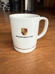 Genuine Porsche Coffee Tea Mug Cup Crest White Gold Kahla 14OZ Germany Large. Fixed Price $39.95.