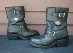 Harley Davidson Womens Black Leather Buckle Motorcycle Boots Sz 7 Zip Pull. Fixed Price $35.00.
