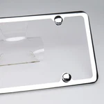 Slim License Plate Cover Frame Holder 4 Hole Stainless Steel Polish Mirror W/cap. Fixed Price $19.99.