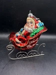 Vintage Summit Glass Christmas Ornament Santa And Toys Sleigh 5". Fixed Price $12.99.