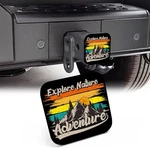 Trailer Hitch Cover, Vintage Nature Adventure Mountain 2 Inch Plug. Fixed Price $17.99.