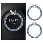 Dxnq 2PCS Bling Ring Emblem Car Accessories, Sparkling Butterfly Blue,. Fixed Price $11.82.