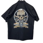 Lethal Threat Ride Low Motorcycle Biker Skull Button Down Work Shirt Size Xl. Fixed Price $23.99.