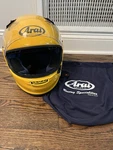 Arai Regent-x Helmet Code Yellow Medium & Cardo Packtalk Slim. Fixed Price $200.00.