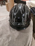 Large Afx FX-200 Slick Silver Lines Decor Helmet Dual Face Shield Sz Dot. Fixed Price $24.25.