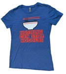 James May Nothing Can Stop Noodles Tri-blend Blue Tee T-shirt Womens Large. Fixed Price $14.99.