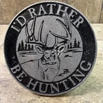 Carson Rather Be Hunting Deer Cast Metal Trailer Hitch Cover Made Usa. Fixed Price $19.99.