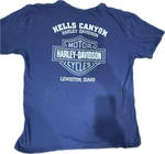 Harley Davidson Shirt Mens Xl Blue Hells Canyon Lewiston Idaho Biker Graphic. Fixed Price $24.99.