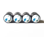 Fishing Emoji Tire Valve Stem Caps - Black Aluminum Set Of Four. Fixed Price $15.99.