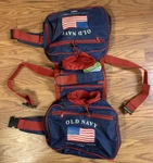 Dog Backpack Large Blue Harness With Saddlebags Old Navy American Flag. Fixed Price $28.50.