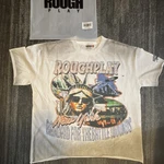 Rough Play Men's New York Graphic Rhinestone Cotton T-shirt White Size. Fixed Price $65.00.