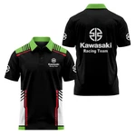 Custom Name Kawasaki Racing Team Men Polo Shirt Black Green Ninja S-5XL. Fixed Price $29.99.