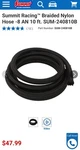 Summit Racing 240810B Hose Braided Nylon Black -8 An Ft. Length Each. Fixed Price $30.00.