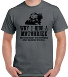 Biker T-shirt Why Ride Motorbike Mens Funny Yamaha Kawasaki. Fixed Price $12.07.
