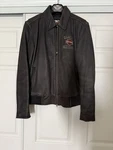 Harley Davidson Men's Legendary Eagle Vintage Brown Leather Jacket 98127-08VM. Fixed Price $195.00.