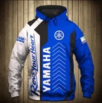 Yamaha Hoodie 3D "teem Racing" All Over Printed For Gift Hot Trend White Blue. Fixed Price $37.99.