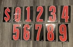 E-z Windshield Pricing Number Stickers 7 1/2" 11 Dozen Chartreuse Red On Black. Fixed Price $39.46.