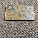Vtg Winchester Repeating Arms Brass Buckle Men Western Rifle 2"BELT Width. Fixed Price $13.99.