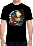 Mens Native American Indian Chief Headdress Biker Tee Shirt. Fixed Price $40.90.