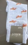J.crew Men's Dress Socks Light Blue With Moose Cotton One Size New Discontinued. Fixed Price $15.00.