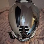 Icon Fayder Airflite Motorcycle Helmet Size Large Full Mask Silver Visor. Fixed Price $100.00.