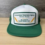 Vintage Cornerstone Insurance Agency Hat Cap Snap Back Green Trucker Mens. Fixed Price $24.85.