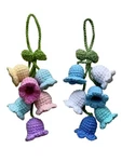 Cozy Forest 2 Pc Crochet Hanging Flower Small-scale, Blue/macaron. Fixed Price $17.18.