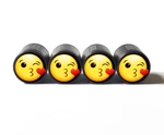 Face Blowing Kiss Emoji Tire Valve Stem Caps - Aluminum Set Of Four. Fixed Price $15.99.