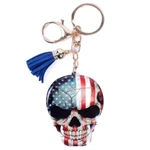 American Flag Skull Tassel Keychain Ring Bag Charm. Fixed Price $14.00.