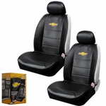 New Chevy Bowtie Synthetic Leather Sideless Car Truck 2 Front Seat Covers Set. Fixed Price $57.98.