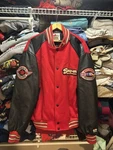 Vintage Snap-on Tools Red Wool Leather Varsity Jacket Large Patches Size. Fixed Price $119.99.