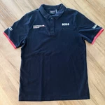 Hugo Boss Porsche Motorsport Unisex Polo Shirt Black Red Cotton Size Small. Fixed Price $28.99.
