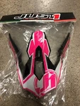 JUST1 J12 Replacement Helmet Peak Visor Flame Pink Dirt Bike Motorcycle. Fixed Price $10.00.