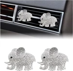 2 Pcs Bling Car Air Vent Clip, Cute Crystal Silver+elephant. Fixed Price $14.72.