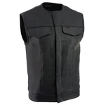 Men's Motorcycle Vest Black Collarless Concealed Snap. Fixed Price $104.99.