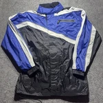 Tourmaster Defender Rainsuit Jacket Mens Small Blue /white/black Full Zip Hood. Fixed Price $26.25.