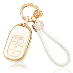 Aoocar Tpu Fob Cover With Bling Keychain, Compatible 5 Button, White. Fixed Price $21.49.