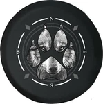 Spare Tire Cover Compass American Grey Wolf Paw Print Fits Jeep Many Vehicles. Fixed Price $69.95.