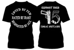 2 Sided Support Your Local Outlaws Biker Motorcycle Mc Shirt Tee Gun. Fixed Price $21.99.