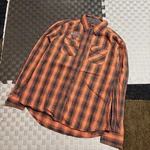 Harley-davidson Orange Black Plaid Button-up Shirt Women S, Embroidered Design. Fixed Price $13.20.
