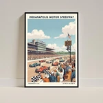 Indianapolis Motor Speedway INDY500 Racing Art Print Vintage Poster .. Fixed Price $25.95.