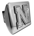 Nebraska Iron Logo Metal Shiny Chrome Trailer Hitch Cover Usa Made. Fixed Price $89.99.