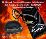 Curvz 02-06 Clear To Smoke Transitional Rider Sunglass Gripper Protective Case. Fixed Price $14.99.