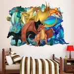 Wings Of Fire 3D Wall Sticker, Dragon Decal, Tattoo, Decor. Fixed Price $63.60.