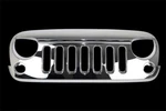 Chrome Angry Skull Style Front Replacement Grille Fit For 07-18 Jeep Wrangler Jk. Fixed Price $132.88.