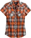 Harley-davidson Women's Genuine Oil Can Plaid Short Sleeve Shirt Xs 99071-18VW. Fixed Price $20.00.